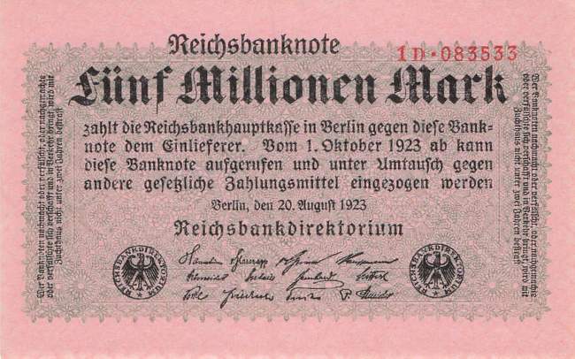 5 Millionen Mark 1923